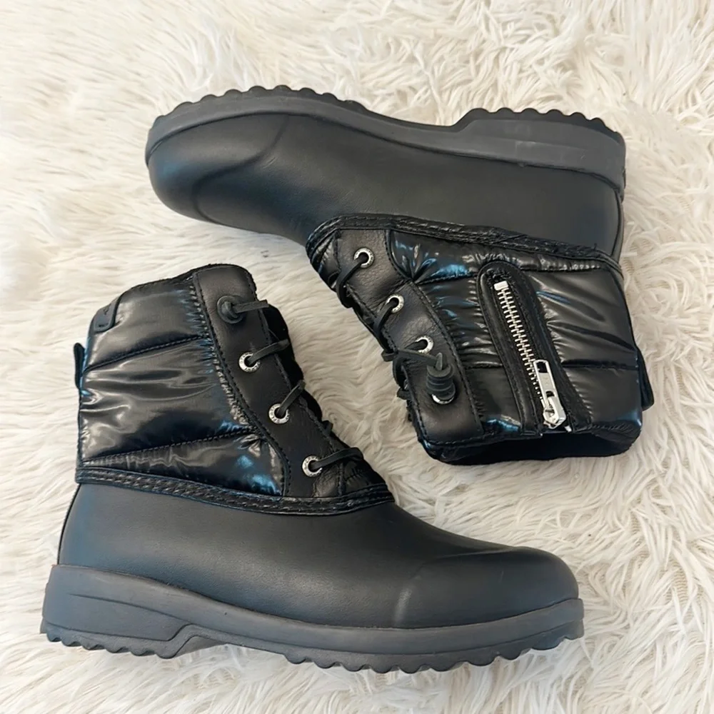 NEW $120 SPERRY Maritime Black Nylon Snow Boots women size 6